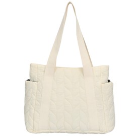 Hynes Eagle Tote Bag for Women with Zipper, Women's Handbag, Quilted Puffer Tote Bag for Travel, Beach, Gym, Work, School