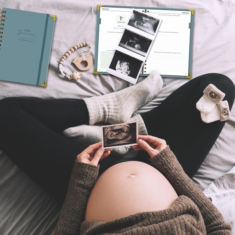 BIROYAL Promptly Journals, Pregnancy Journal and Baby Memory Book (Blue)