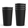 Vasos de Acero Inoxidable 500ml 6PCS, Taza Termica FríoCaliente Negro