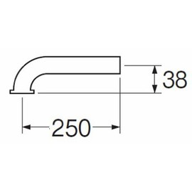 SANEI [P Pipe for Washrooms] Pipe Diameter 1.0 inches (25 mm) Length 9.8 inches (250 mm) H71-66-25X250
