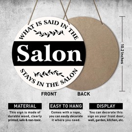 Beauty Room Decor, Salon Decorations for Wall, Salon Decor for Hair Stylist Nail Lash Tech Esthetician, Salon Wooden Hanging Decor, Salon Gifts for Women Beautician Stylist Nail Tech, What Is Said