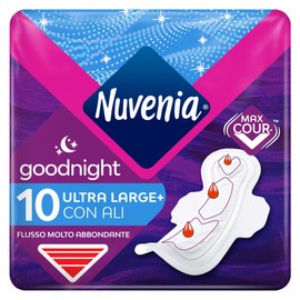 Nuvenia Ultra Night Absorbent with Wings, Breathable Surface and Fast Absorbency, Pack of 10
