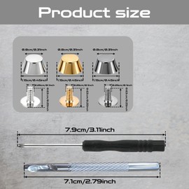 26Pcs Screw-Back Handbag Purse Feet with Screwdriver & Hole Puncher,Alloy/Brass Flat Head Metal Studs Rivets,Nailhead Hardware for DIY Leather Craft Bag Making & Repair