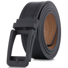 Marino Men's Comfort Click Ratchet Belt Casual Leather Belt for Men - Automatic Linxx Buckle, 1 3/8" Wide - Elegant Gift Box - Grained Linxx - Deep Charcoal - Adjustable from 28" to 44" Waist