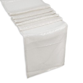 WedDecor Glitter Sequin Table Runner 11x108 Inch, For Wedding, Birthday Events, Chair Sashes Swags Christmas, Home Décor Dining Table Runners Party Decorations, White, 1pc