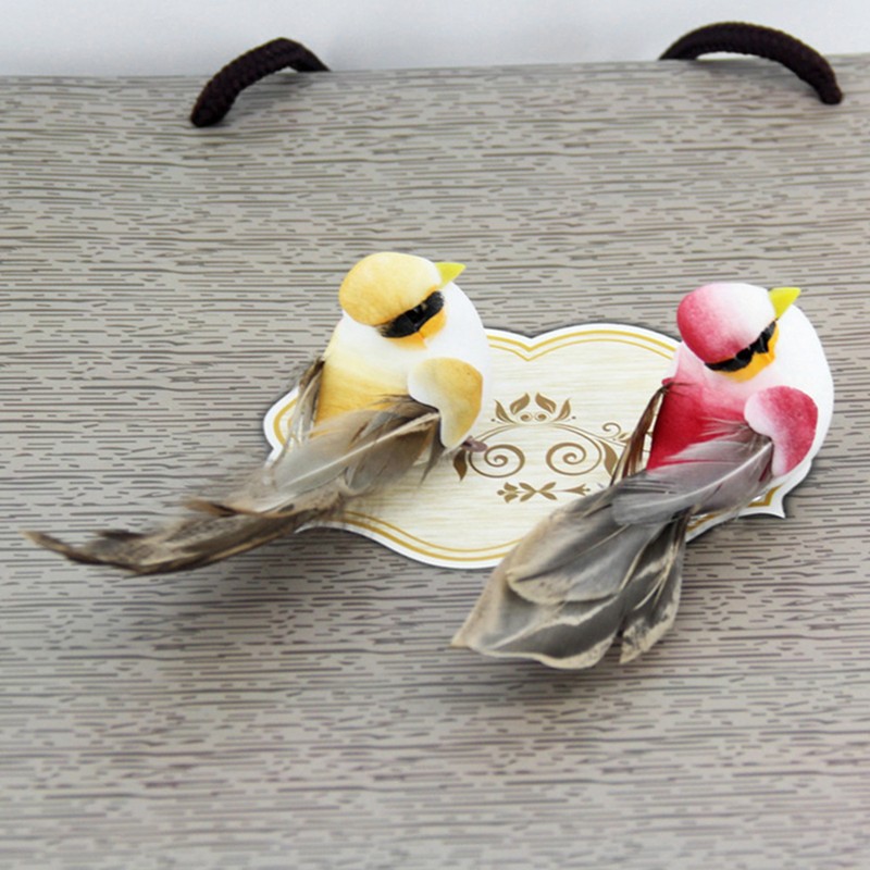 12Pcs Simulation Foam Bird Artificial Bird Decor with Clip Fixing