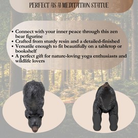 BestGiftEver Zen Yoga Bear Figurine - Relaxing Animal Statue - Meditative Bear Decor for Nature Lovers - Zen Bear Sculpture for Home Decor Peaceful Bear Figurine for Meditation Room