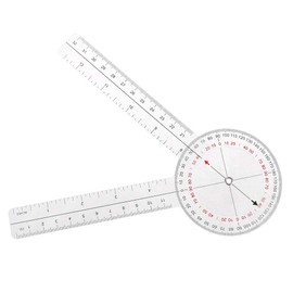 Kodbww 12 Inch Goniometer Transparent Orthopedic Ruler Plastic Goniometer 360 Degree for Body Measuring Tape Goniometer Plastic