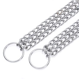 Mile High Life | Dog Martingale Chain Collar | Slip Choke Collar | Metal Training Collar | Double Triple Chain | for Small Medium Large Dog (Triple Chain,L:20in/55cm*D:3.0mm)