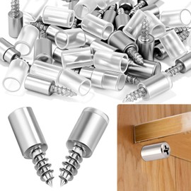 Shelf Brackets, Pack of 30, Shelf Holder with Rubber Protection, Self-Tapping Screw Shelf Brackets, Shelf Holder for Cupboard, Bookcase, Wardrobe, Furniture