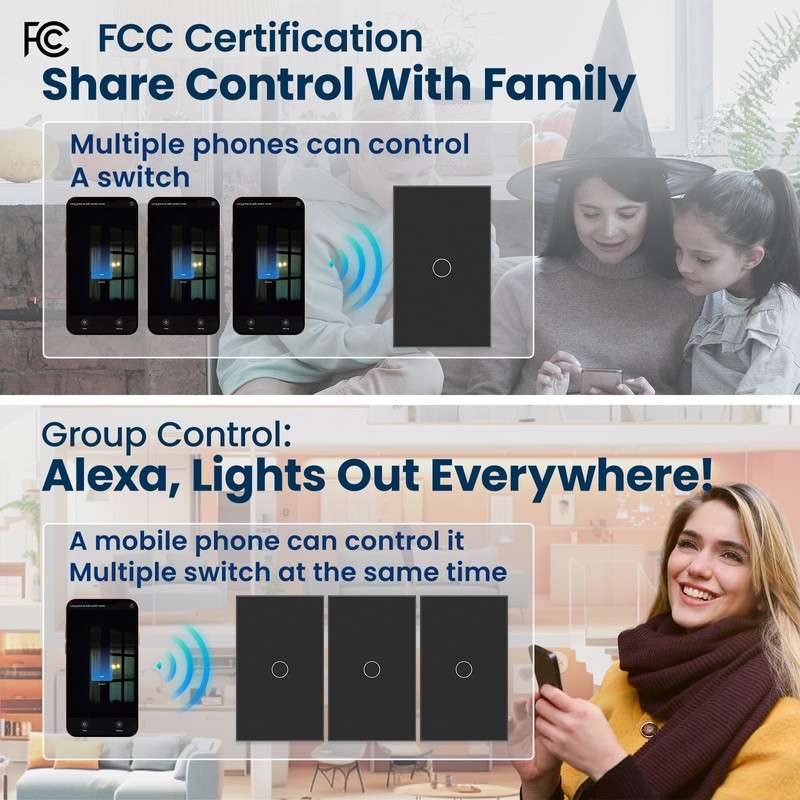 LOUYSGEN Smart Light Switch 3 Way Multi-Control FCC Certified Need