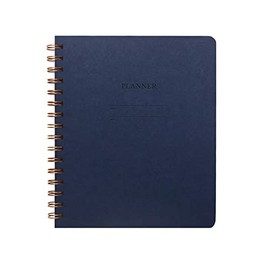 Minimalist Planner - Undated Monthly and Weekly Pages - Letterpressed Cover - Brass Wire-O Binding - Night