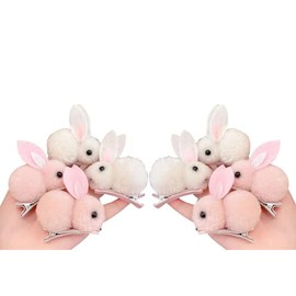 8 Pieces Plush Bunny Hair Clips, Cute Bunny Hair Claw Clips for Womens Bunny Hair Clip Mini Hair Clips, Girls, Rabbit Hair Clip, Hold Hair Clip Easter Plush Rabbit Hairpin for Thin Hair Hold Hair Clip