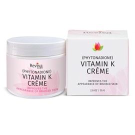 Reviva Labs Vitamin K Crème for Bruising, Under-Eye Dark Circles, and Wrinkles with Soybean Oil and Natural Fruit Extracts - 2 Oz, for Skin and Face