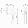Hoppe 11715911 Window Handle LIÈGE-Secu100 Lock Cylinder VK 7 x