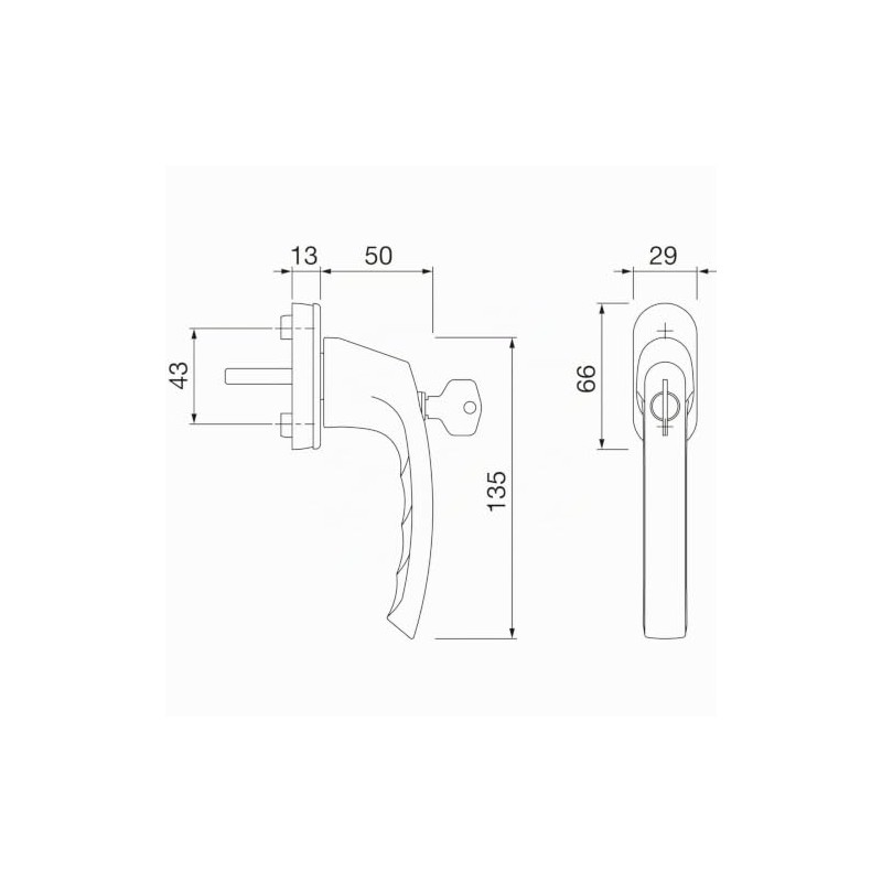 Hoppe 11715911 Window Handle LIÈGE-Secu100 Lock Cylinder VK 7 x