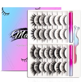 OTET Magnetic Eyelashes Kit - Long Lasting & Reusable Lashes, Natural Look, 14 Pairs False Eyelashes with Magnetic Eyeliner & Tweezers, Easy to Wear, No Glue Needed