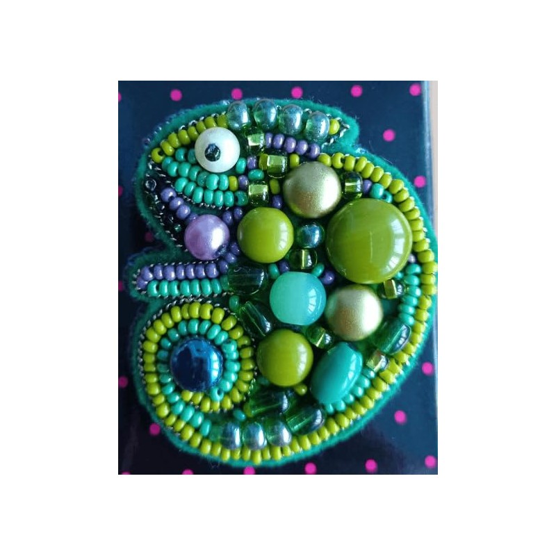Crystal Art Beadwork kit for Creating Brooch BP-266C Chameleon