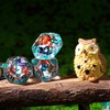 cusdie Polyhedral DND Dice Set Resin Dice Filled Dice for