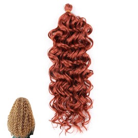 Traziewell Curly Crochet Hair Extensions Fluffy Wave Hairpieces for Black Women Synthetic Braiding Hair Extension Red, 1124