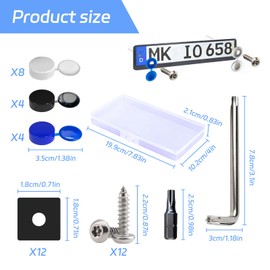Yqhugbc Kennzeichen Schrauben, M5 Edelstahl Auto Nummernschild Schrauben, für Autos und Motorräder Kfz Kennzeichenhalterung mit Nummernschild Schrauben und Abdeckkappen