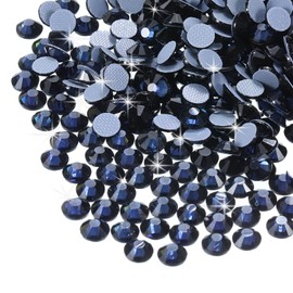 sourcing map 1440 Pcs Rhinestones Flatback Crystal Glass Gems for Crafts Clothes DIY Decoration(SS20 4.8mm,Dark Blue)