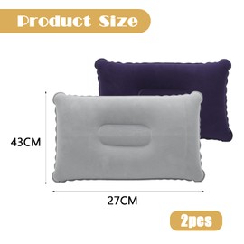 Pack of 2 Inflatable Beach Cushions, Portable Beach Cushion, Inflatable Air Cushion, Beach Accessories, Pillow for Travel Pillow, Camping Cushion, Seat Cushion, Outdoor Inflatable Cushion (Grey Purple