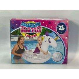 Splash Buddies Childs Swim Ring Unicorn 51″x 32″x 33″ Rainbow and Glitter