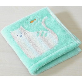 Uchino Enrich Life Mimi Towel Handkerchief, Approx. 9.1 x 9.1 inches (23 x 23 cm), Green 6804V261 G