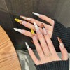 Handmade Press on Nails Long Stiletto Fake Nails French Tip