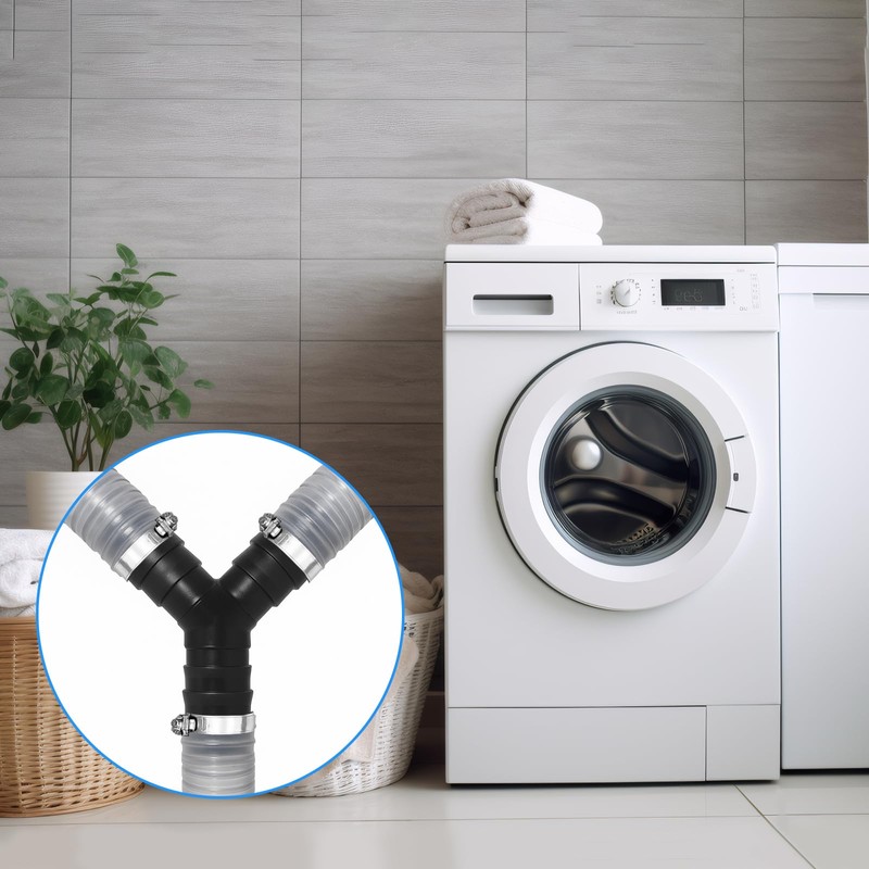 2 Pieces Dishwasher Washing Machine Drain Adapter, 3 Way Y