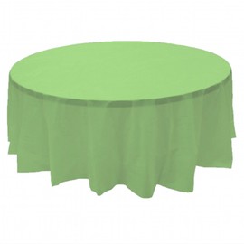 24 pcs (1 case) of Plastic Heavy Duty Premium Round tablecloths 84" Diameter Table Cover - Citrus Green