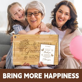 Anvianthor Grandma Mothers Day Gift - 16X12 Large Bamboo Cutting Board, Gifts for Grandma Birthday, Kitchen Wall Decor, Christmas Gifts for Grandma From Grandson Granddaughter Grandkids