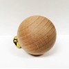 Lamp Finial-Beech Wood Ball-W/Dual Thread Base-Large (Polished Brass)