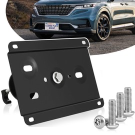 No Drill Tow Hook License Plate Mount Bracket Kit Anti-Theft Compatible with Kia Carnival,K5,Seltos,Sorento 4th gen SC,Sorento/Plug-in Hybrid 3rd gen UM,Sportage/Hybrid/Plug-in Hybrid NQ5,Telluride