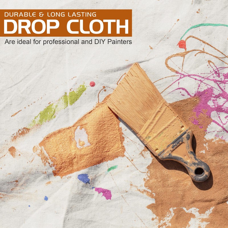 Utopia Drop Cloth for Painting (9x12 ft, 2 Pack) Washable