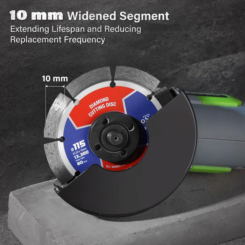 WORKPRO 2-Pack 115mm Diamond Cutting Discs, Segmented Diamond Saw Blades
