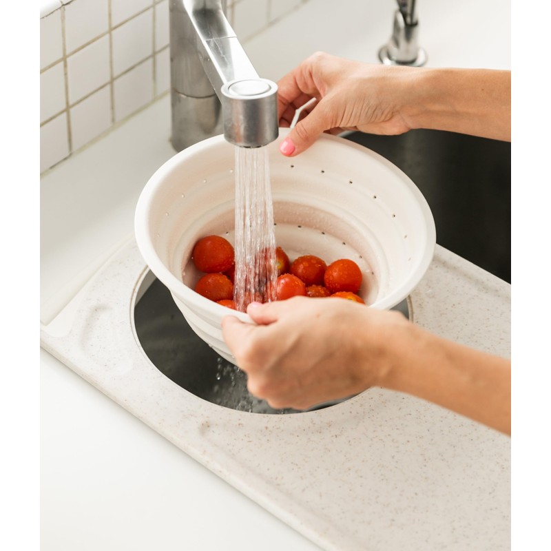 Dexas Over the Sink PolyFiber Flax Cutting Board with Collapsible
