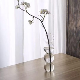 Generic Clear Glass Vase for Home Deco, Wedding and Table Centerpieces, Modern Flower Vase | Hydroponic Ball Bud Vase, Transparent, REX/JED213