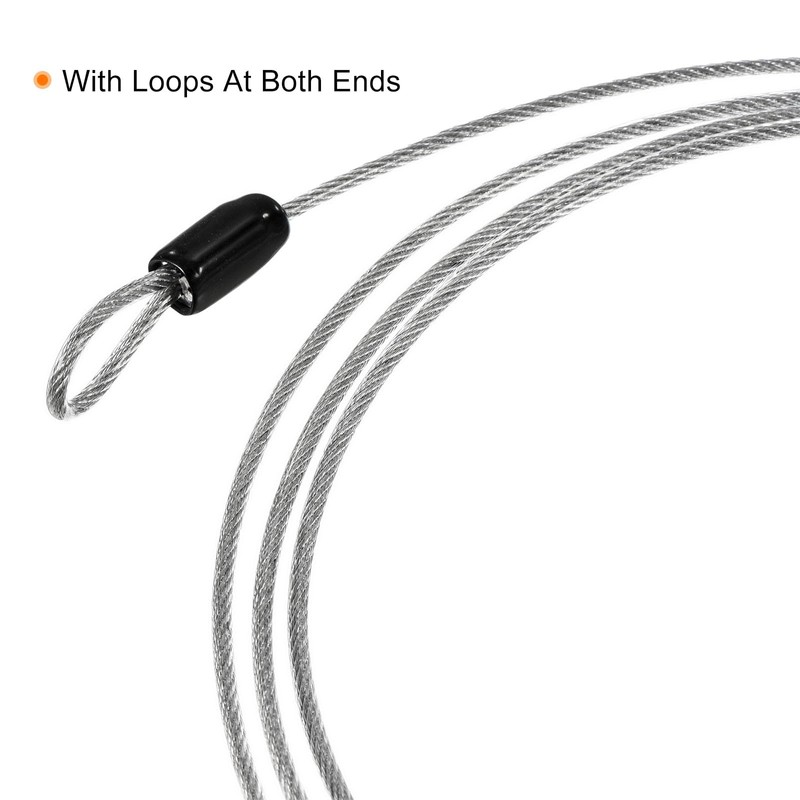 PATIKIL Security Cable 2.5mm x 2m/6.5ft, 3 Pack Coated Luggage
