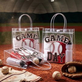 Wesnoy 20 Pcs Baseball Goodie Bags Bulk Baseball Gift Bags with Handles Reusable Sport Party Favor for Candy Birthday Party Supplies 8 x 8 x 3.15''