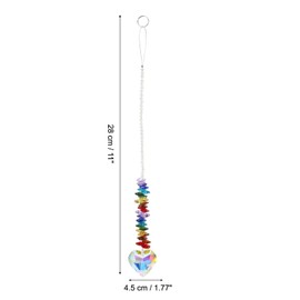 PATIKIL Hanging Crystal Suncatcher Prism with Heart Ball Beads for Indoor/Outdoor Window Home Car Garden Birthday Party Decor Women, 7-Color