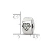JewelryWeb 5.45mm 925 Sterling Silver Reflections Crystal Love Heart Clip