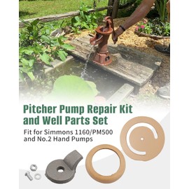 Pitcher Pump Repair Kit and Well Parts Set Fit for Simmons 1160/PM500 and No.2 Hand Pumps, Lower Valve Leather,Leather Cup Cast Iron Check Valve