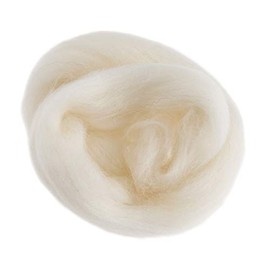 Trimits Natural Felting Roving Wool, White, 10 g