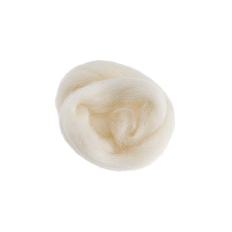 Trimits Natural Felting Roving Wool, White, 10 g