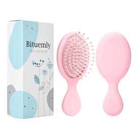 Bituemly Bituemly Mini Hair Brush, Detangling Hairbrush for Dry and Wet Hair, Small Size Travel Detangler Brush for Girls Boys Kids Women Men for All Hair Types Pink