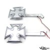 SMT- CHROME BILLET MIRRORS LED BLINKERS TURN SIGNALS MALTESE CROSS