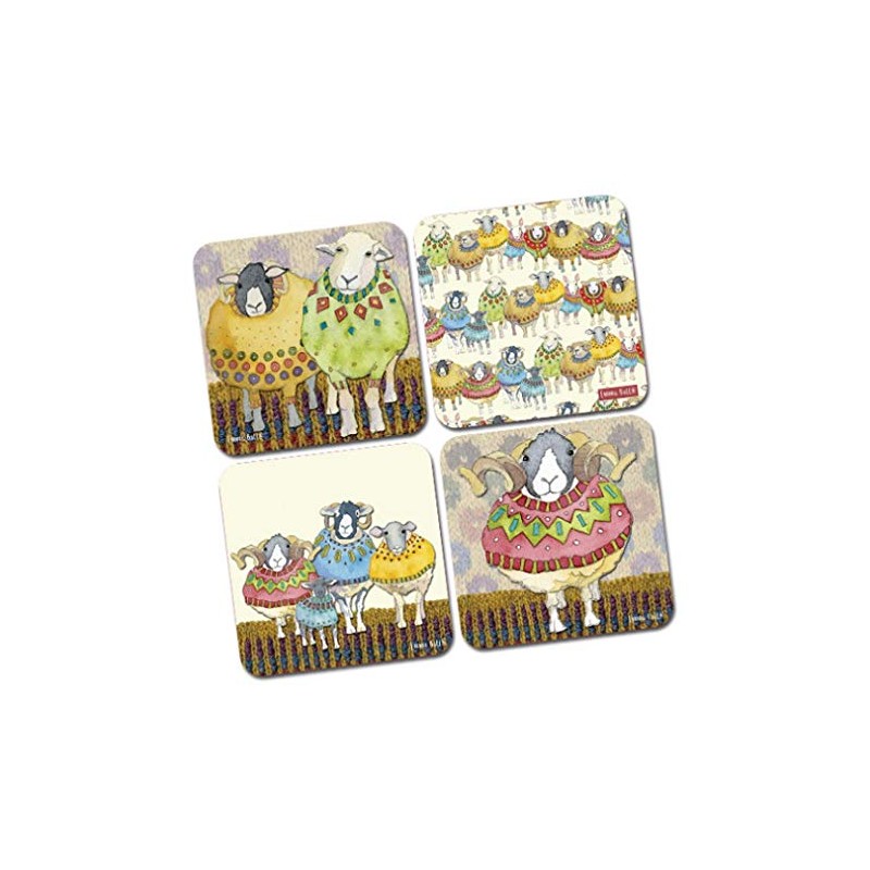 Emma Ball Sheep in Sweaters Set of 4 Coasters