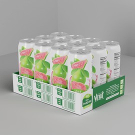 Vinut 100% Pure Pink Guava Juice – Refreshing Tropical Fruit Juice, Not From Concentrate, All-Natural, No Added Sugar, 16.9 fl oz, 12 Pack